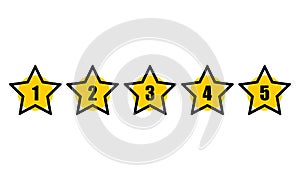 Star rating minimal design black line. 5 star rate icon. Feedback concept. Evaluation system. Positive review.