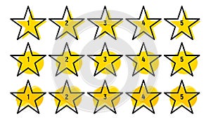 Star rating minimal design black line. 5 star rate icon. Feedback concept. Vector illustration flat style. Web template