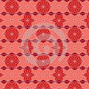 Star red Japanese asanoha isometric seamless pattern