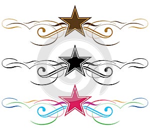 Star scroll border - vector illustraration