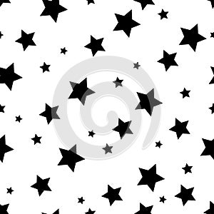 Star seamless pattern background, black star wallpaper design