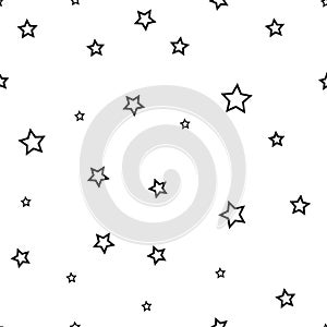 Star seamless pattern. Black and white retro background. Chaotic elements. Abstract geometric shape texture. Effect of sky. Design