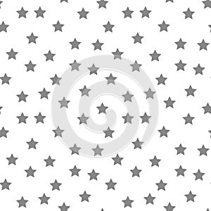Star seamless pattern. White and black retro background. Chaotic elements. Abstract geometric shape texture. Effect of sky. Design