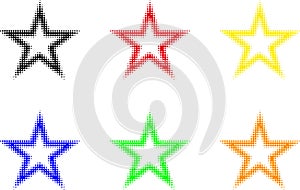 Star set, stars of different colors
