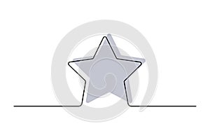 Star shape black line icon for clients good review vector illustration. Continious lineart with grey color, design for