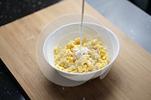 Star Shape Cereal for Breakfast on a White Bowl