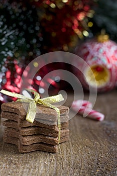 Star shape Christmas chocolate gingerbread Cookie