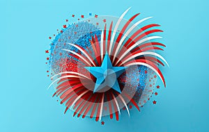 Star shape decoration with 4th July theme.