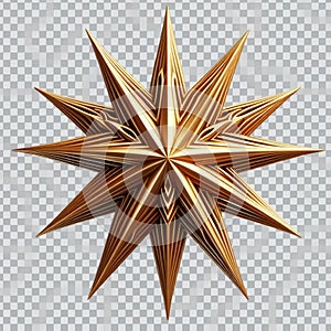 Star shape gold 3d realistic rating level class