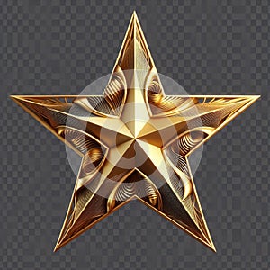 Star shape gold 3d realistic rating unique