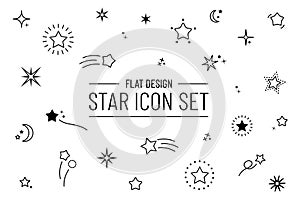 Star Shape Icon Set - Different Vector Illustrations Isolated On White Background