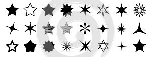 Star Shape Set - Different Vector Illustrations Isolated On White Background
