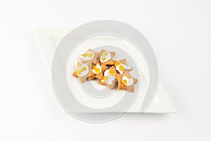 Star shaped biscuits on plate photo