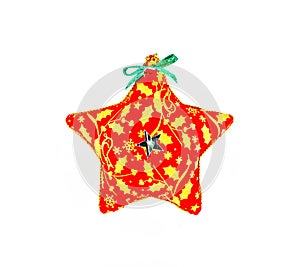 Star shaped Christmas ornament isolated on white background