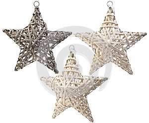 Star shaped Christmas ornament isolated on white background, Clipping path included