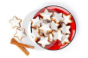 Star shaped cinnamon biscuit