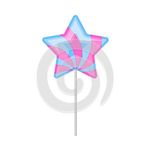 Star-shaped lollipop. Vector illustration on a white background.