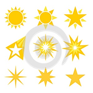 Star Shapes Symbol Icon Vector Illustration