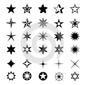 Star Shapes Symbol Icon Vector Illustration