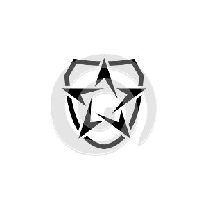 Star shield Icon isolated on white background