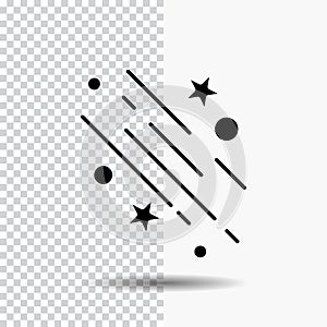 star, shooting star, falling, space, stars Glyph Icon on Transparent Background. Black Icon