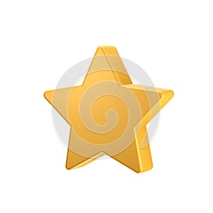 Star sign icon golden yellow color 3d rendering illustration