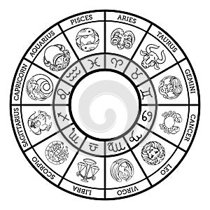 Star signs astrology horoscope zodiac symbols set photo