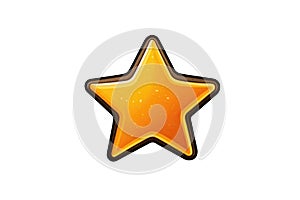 Star Sticker On Isolated White Background
