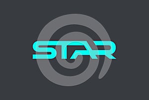 Star text Logo design template. Modern hitech lettering.