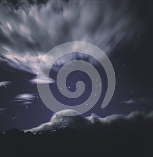 star track mountain night view