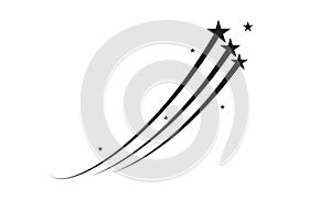 Star trail comet trace firework vector black lines