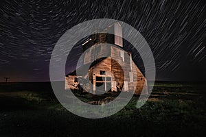 Star Trail Night Time Lapsed Exposure in Palouse Washington