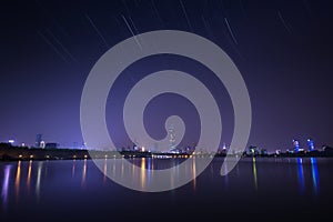 Star trail over xuanwu lake