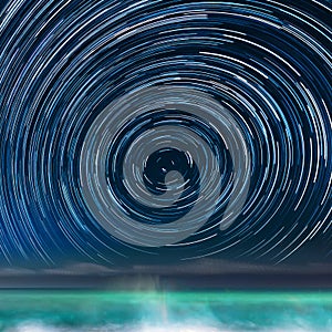 Star-trails above the Caribbean sea