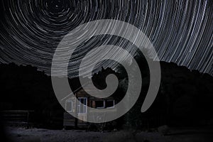 Star Trails Long Exposure in an Old Mining Town in California