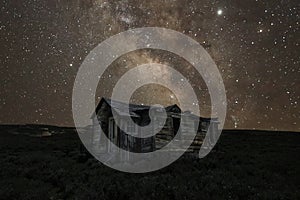 Star Trails and Milky Way California Eastern Sierras in Bodie