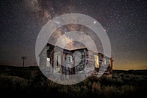 Star Trails and Milky Way California Eastern Sierras in Bodie