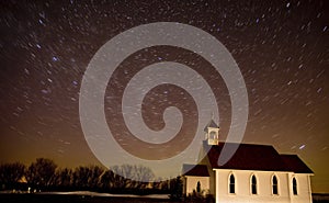 Star Trails Night Shot Church Canada