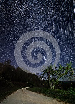 Star Trails Over The Blue Ridge Mountains