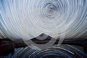 Star Trails over Mt. Taranaki, New Zealand