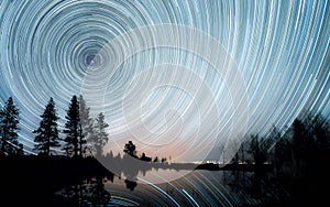 Star Trails over the Pond photo