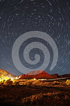 Star Trails Over Snow Canyon Utah