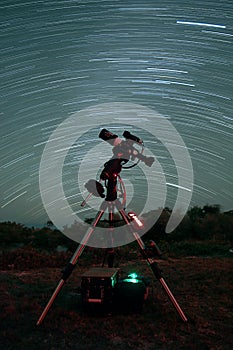 Star Trails over the Telescope