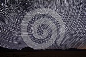 Star Trails in Victorville, California at Night