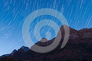Star trails at Zion National Park