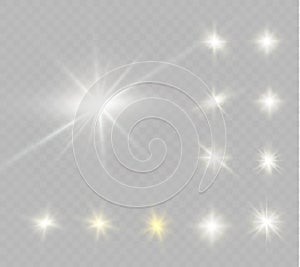 Star on a transparent background,light effect,vector illustration. burst with sparkles.