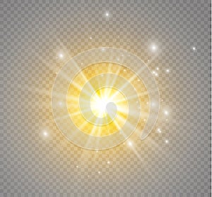 Star on a transparent background,light effect,vector illustration. burst with sparkles.