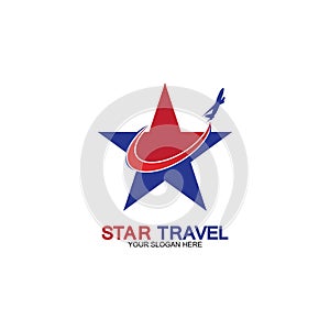 Star travel logo design. Travel agency logo design. Amazing destinations creative symbol concept