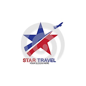 Star travel logo design. Travel agency logo design. Amazing destinations creative symbol concept