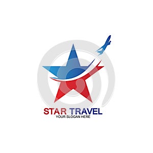 Star travel logo design. Travel agency logo design. Amazing destinations creative symbol concept